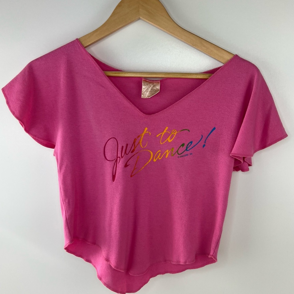 VINTAGE 1986 Just to Dance Rare Cropped Tshirt